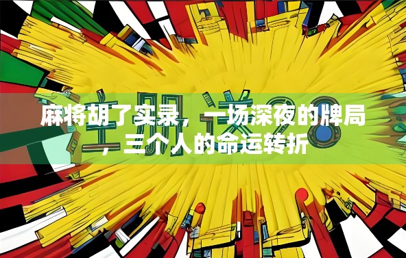 麻将胡了实录，一场深夜的牌局，三个人的命运转折