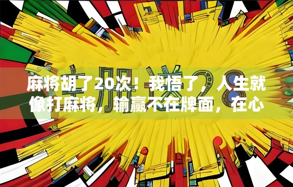 麻将胡了20次！我悟了，人生就像打麻将，输赢不在牌面，在心态！