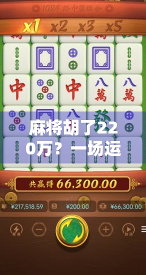 麻将胡了220万？一场运气背后的财富密码，普通人也能复制的成功逻辑！