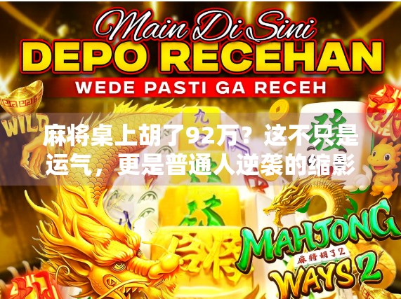 麻将桌上胡了92万?这不只是运气,更是普通人逆袭的缩影!