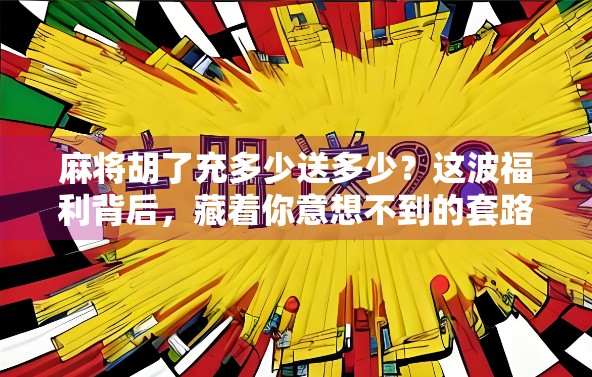 麻将胡了充多少送多少？这波福利背后，藏着你意想不到的套路！